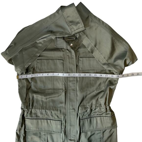 Chicos Utility Long Sleeve Green Satin Jacket Size 8/10 Chico Size 1 - Picture 12 of 13